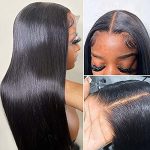 Brazilian Straight Human Hair Lace Front Wigs - 4x4 Closure Elegance at 24 Inches