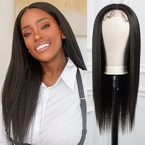 Toyotress ZERO Tangle Airy Dark Brown Lace Front Wig - 26 Inch Straight T-Part Synthetic Wig with HD Lace for Effortless Elegance (26 Inch, Color 2)