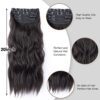 Voluminous and Natural Dark Brown Hair Extensions - 4Pcs Clip-in Set for Long, Curly, and Thick Brunette Hair (20 Inches)