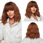 Incohair Dark Orange Short Curly Bob Wig - Vibrant and Heat-Resistant Synthetic Hair for Effortless Cosplay and Party Glam