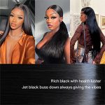 BrownBomb Straight Lace Front Wig: Effortless Elegance with Ready-to-Wear 13x5x1 Lace, Pre-Plucked Hairline, and 180% Density in Classic Jet Black 1B