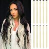 22-Inch Platinum Blonde Clip-In Hair Extensions – 10 PCS Highlight Colorful Hairpieces for Effortless Style