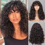Curly Afro Wigs for Black Women - Fluffy Wavy Dark