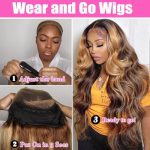 TXIXS 26 Inch Wear and Go Ombre Lace Front Wig - Glueless, Pre-Plucked, and Perfect for Effortless Style