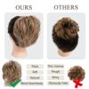 Effortless Chic Messy Bun Hair Piece - Synthetic Tousled Ponytail Extensions for Quick and Stylish Updos in Brunette/Ash Blonde Hues