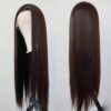 WXHWCX's Long Brown Synthetic Lace Front Wig – Experience Realistic Looking Long Straight Hair for Effortless Daily Beauty