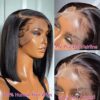 Hersmile's Straight Bob Wigs - Pre Plucked Human Hair Lace Front Wigs for Black Women in Real Natural Black 12 Inch