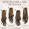 22-Inch Balayage Chocolate Brown Highlights Drawstring Wavy Ponytail Extensions
