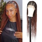 Achieve Effortless Elegance with Fecihor Criss Cross Knotless Box Braided Wigs - 36" Cornrow Lace Front for Quick and Natural Million Braids Hairstyles
