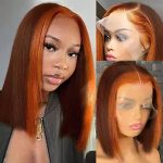 Ginger Orange Highlight Short Bob Wig - 100% Brazilian Virgin