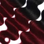 🔥 Burgundy Blaze Collection: Kapelli 10A Ombre Brazilian Body Wave Hair Bundles (14 16 18) - Unleash Your Style with Ombre Virgin Remy Human Hair! 🔥