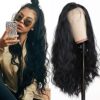 Maycaur Long Black Hair Lace Wigs - Natural Baby Hair, Heat Resistant Synthetic Fiber for Effortless Elegance