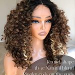 BlackSwern's Skunk Strip Lace Front Wig - Big Curly Beauty with Highlighted Perfection