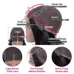 Jasperel Deep Wave Closure Wig: 150% Density Brazilian Virgin Human Hair