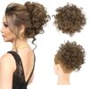 Hairstyle with a Light Smoky Brown Curly Hair Bun