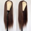 Brown Color Lace Front Wigs - Long Straight Heat Resistant Synthetic Elegance for Fashion Women 🌟💁‍♀️