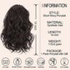 Daily Chic Dark Brown Drawstring Ponytail - 14 Inch Short Wavy Synthetic Hair Extension for Effortless Style