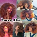 Embrace Trendsetting Glamour with 17-Inch Ombre Brown Afro Wig - Perfect for All Occasions