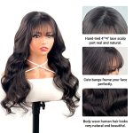 West Kiss Body Wave Wig With Bangs - 100% Virgin Human Hair for Effortless Elegance