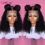 18-Inch Curly Wave Lace Frontal Wigs: HD Transparent Lace, Pre-Plucked, and 150% Density for Irresistible Beauty