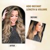 Not Tangled 20-Inch Honey Blonde Mixed Light Brown Synthetic Hair Extensions – 4PCS Thick Clip-ins for Full Head Glamour
