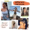 Long DIY Braided Ponytail Extension | Natural Soft Synthetic Hair | Chocolate Brown with Blonde | 34 Inch