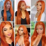 Ginger Orange Lace Front Wigs - 24 Inch Colored Straight Human Hair Wig, Pre-Plucked and HD Frontal for a Natural Look
