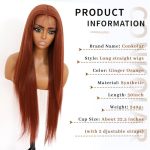 Ginger 30-Inch Straight Lace Front Wig for Black Women - Synthetic Halloween Wig with Pre-Plucked Hairline and Baby Hair 🔥