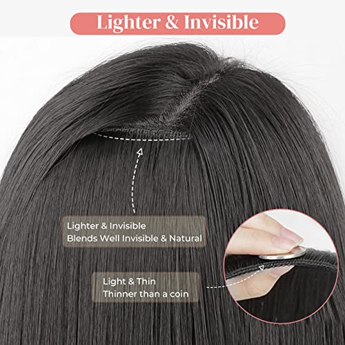 Clip-In Hair Extensions - 6PCS Straight 24" Blonde Hair Extensions for Women - Heat Resistant Synthetic Hairpiece in Platinum Blonde, Instant Volume, Lightweight, Secure Fit