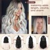 SOFEIYAN 20-Inch Long Wavy Synthetic Hair Extensions - 4PCS Brunette Mixed Blonde Hairpieces for Instant Volume and Elegant Transformations