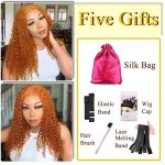 20 Inch Ginger Curly Lace Front Wig Human Hair - Summer-Ready 13X4 Ginger Orange Wet and Wavy Lace Front Wig with 180 Density