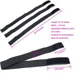 3 PCS Adjustable Elastic Band for Wigs Edges Lace Melting Bands Edge laying Bands Elastic Wig Bands with Velcr, Thick Comfortable Durable (3 PCS, Black)