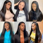 Brazilian Virgin Remy Human Hair 4x4 Lace Front Wig - Straight, Natural Color, Pre Plucked with Baby Hair, 22 Inch