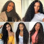 Glamorous Waves Unleashed: ESIWONHAIR Deep Wave Lace Closure Wigs – Brazilian Virgin Beauty (16 Inch)