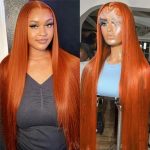180% Orange Ginger Lace Front Wigs - Premium Human Hair Wig with Transparent Lace, Pre-Plucked Melted Hairline, and Versatile Styling Options
