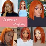 Ginger Orange Bob Wig Human Hair 13x4 Frontal Lace Wig Human Hair Bob Wigs for Black Women Glueless Wigs Human Hair Pre Plucked 150% Density Straight Short Human Hair Brazilian Virgin Hair (10inch)