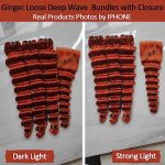 Discover the Best of #350 Ginger Orange - Brazilian Remy Loose Deep Wave Bundles with Closure