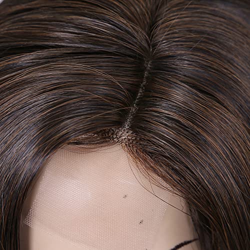 Lady Miranda Mixed Brown Nature Curly Lace Part Wig - Heat Resistant Synthetic Weave for Effortless Elegance and Everyday Glam