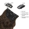 Chestnut Brown 20-Inch Wavy Clip-In Hair Extensions - 4PCS Thick Hairpieces