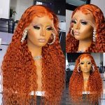 Ginger Curly Lace Front Wigs – 20 Inch True to Length Deep Wave Wig for a Charming Transformation