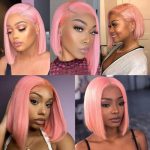 Dream in Pink: Wiggins 12 Inch Rose Pink Bob Wig - Elevate Your Style with 13x4 HD Transparent Lace and Colored Perfection