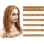 Beauty with Style: Deep Wave #30 Brown Lace Front Wigs Human Hair, 16 Inch Medium Auburn Colored Wig for Black Women