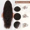30 Inch - Long Curly Brunette Brown Drawstring Ponytail for Women - Breathable & Lightweight Synthetic Hairpieces for Daily Glam