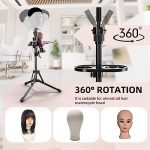 Upgraded Wig Head Stand - Heavy Duty Metal Tripod with Tool Tray for Hairdressing, Cosmetology, and Training