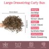 Hairstyle with a Light Smoky Brown Curly Hair Bun - Easy-to-Use Synthetic Ponytail Extension for Instant Elegance