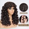 GKtineke Curly Wig: 20 Inch Long Curly Wigs with Bangs for Stunning Daily Looks and Unforgettable Cosplay Adventures in Burgundy