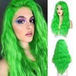 Elevate Your Style with Green Wig Long Wavy - 24 Inch Synthetic Beauty for Unforgettable Cosplay and Halloween Looks