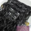 6PCS 24" Black Clip-In Hair Extensions for Long, Beautiful Waves