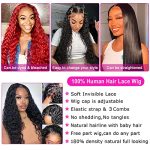 HD Transparent Lace Front Water Wave Wig - 180% Density Brazilian Virgin Human Hair (18 Inch)