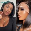 Ali Grace 13x4 Lace Front Bob Wigs - 10 Inch Glueless Brazilian Virgin Hair with Pre Plucked Bleached Knots